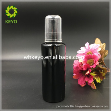 100ml black glass bottle cosmetic packing pump bottle